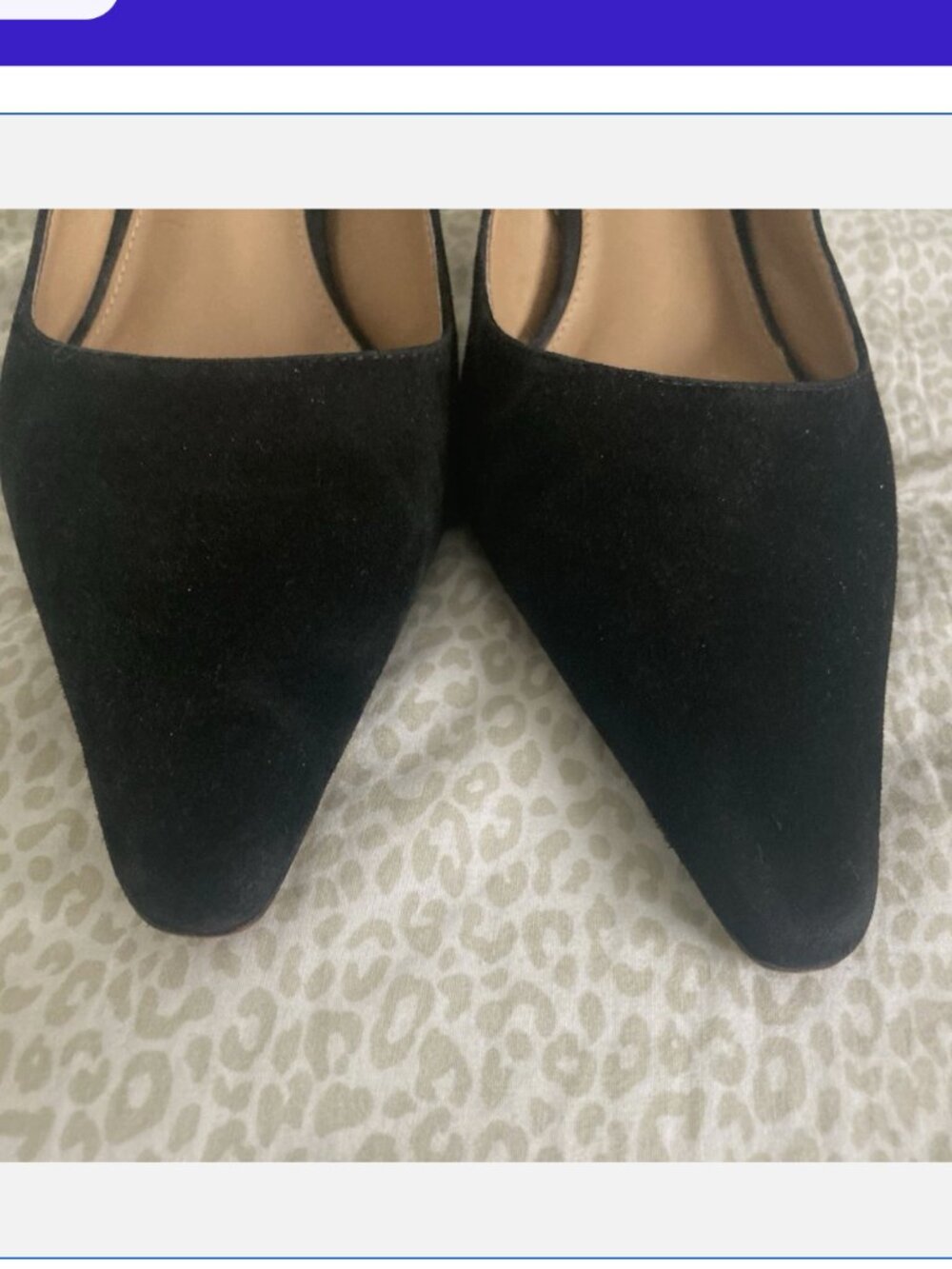 Womens Sam Edelman Bianka Black Suede Slingback Pumps Kitten Heels Size 8 M - Picture 2 of 8